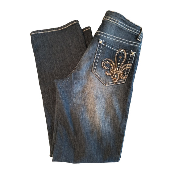 Faded Glory Jeans Women's 12 Mid Rise Straight Leg 5 pocket Medium Wash - Picture 3 of 13